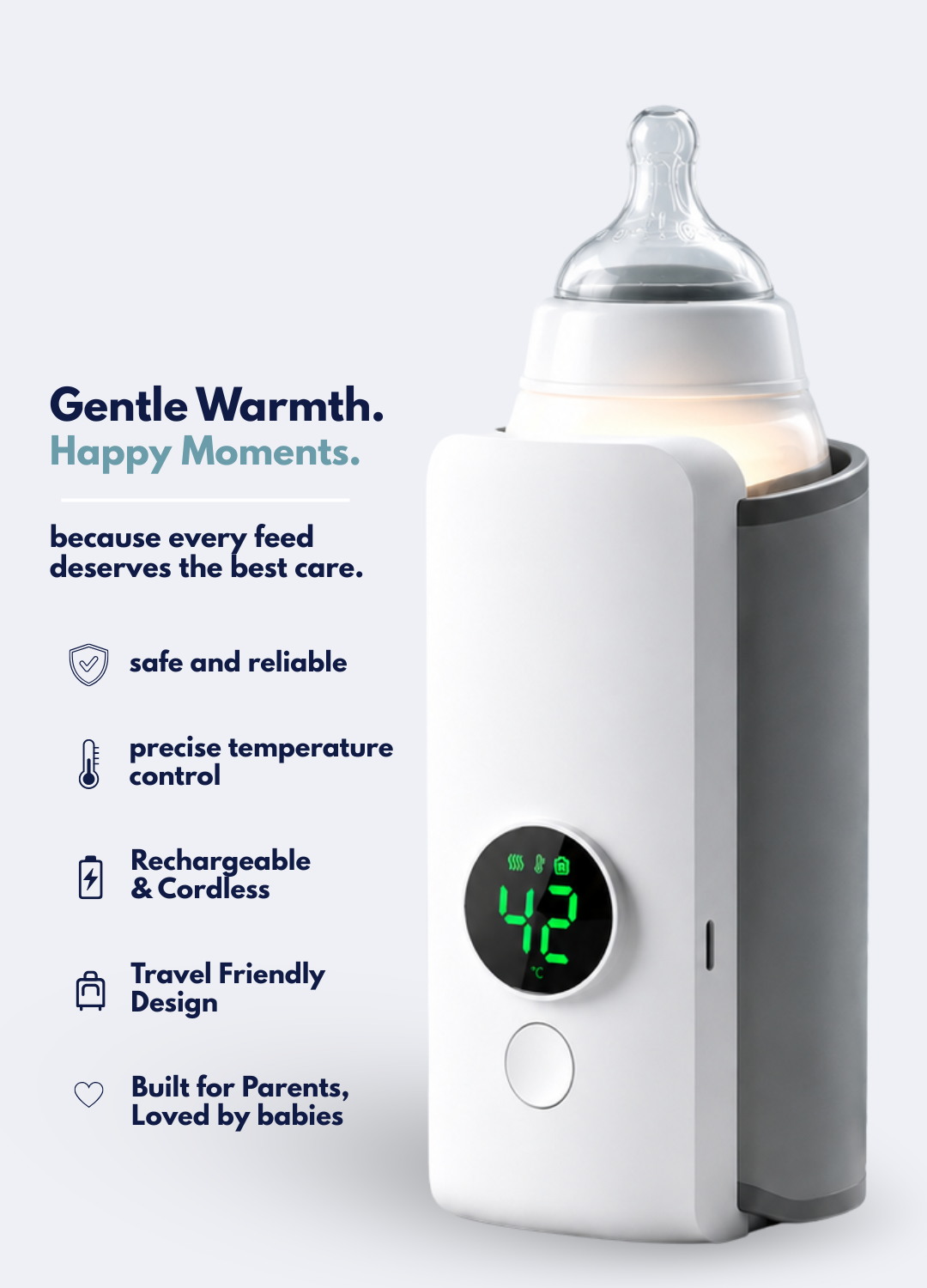 Portable Rechargeable Baby Bottle Warmer (Travel Bottle Heater for Parents)