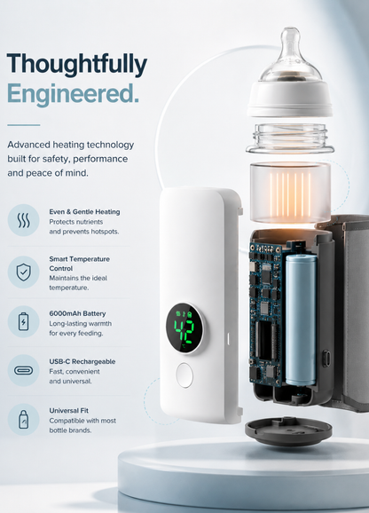 Portable Rechargeable Baby Bottle Warmer (Travel Bottle Heater for Parents)